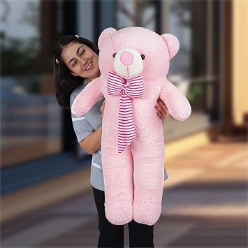 BESTIES Soft Toy for Kids Big Teddy Bear Plush Toys Gift Babies Cuddly Animal Stuffed Cute Teddy Plushie Safe & Huggable Gifts for Toddlers, Boys & Girls (Teddy Bear 3feet (90cm) Pink)
