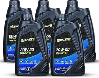 Signate 20W50 New - API SM Technosynthese High Performance Semi Synthetic Engine Oil for Bikes High Performance Engine Oil (1 L, Pack of 5)