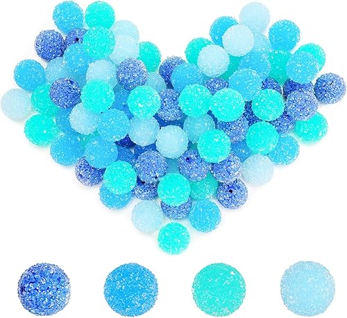 Sasylvia 120 cuentas de diamantes de imitación de 0.78 pulgadas (0.787 in) con cuentas redondas de bola de discoteca gruesas, cuentas de chicle,