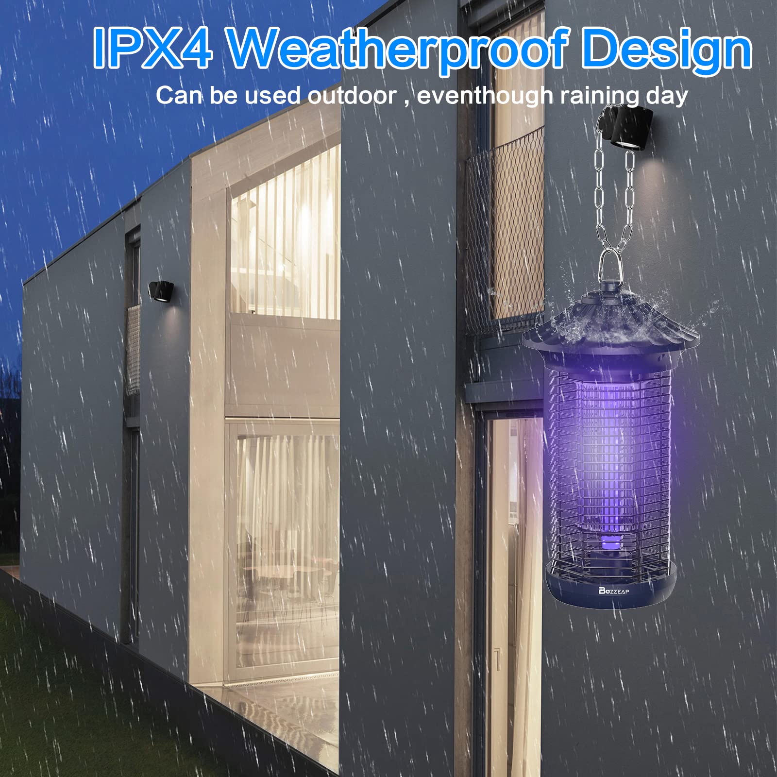 4200V 20W Lampada Antizanzare, elimina insetti e mosche, impermeabile IPX4, insetticida a LED per uso interno/esterno, antizanzare, mosche, falene, adatto per la casa