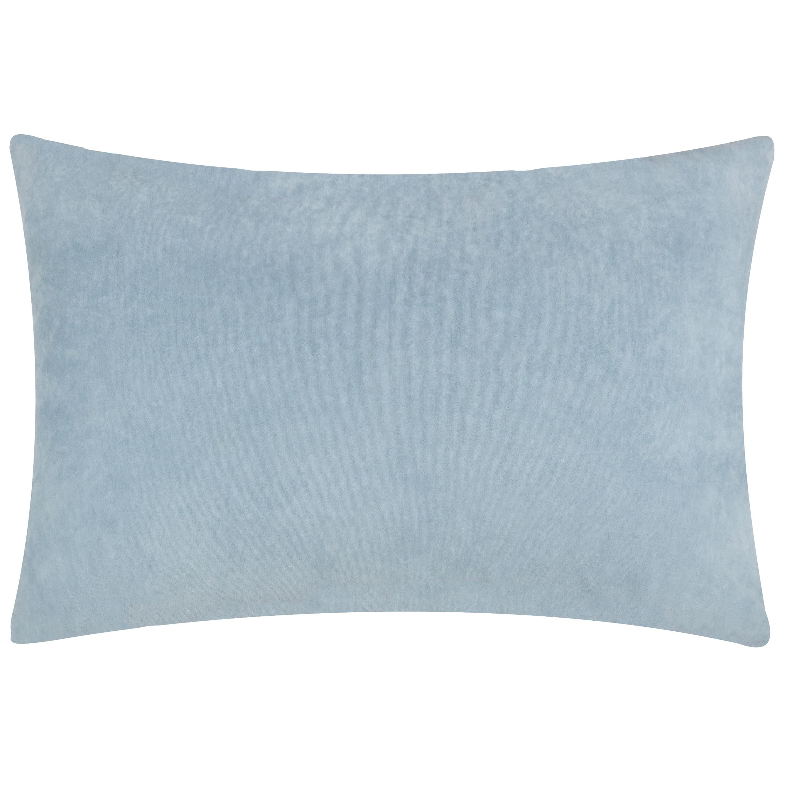 Coussin de canapé en velours bleu poussiéreux 40x60cm idéal pour vos salons cosy