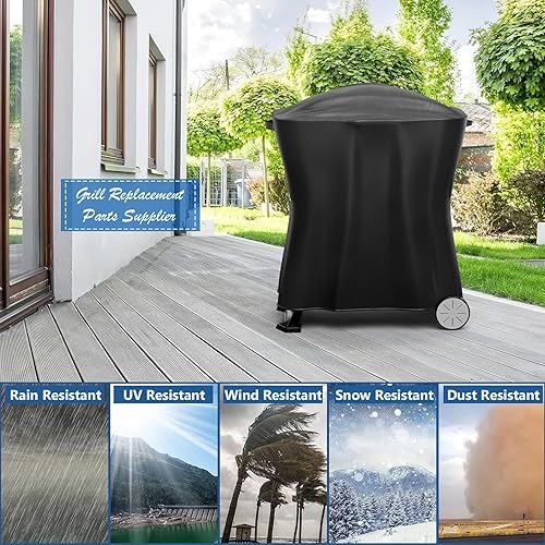 Miniatura 4 de 7113 - Cubierta de parrilla para Weber Q Series Grill on Cart, cubierta de barbacoa para Weber Q1000 Q2200 Q100 Q1200 Q200 Q220 Q2000 Q2400 Q2800,