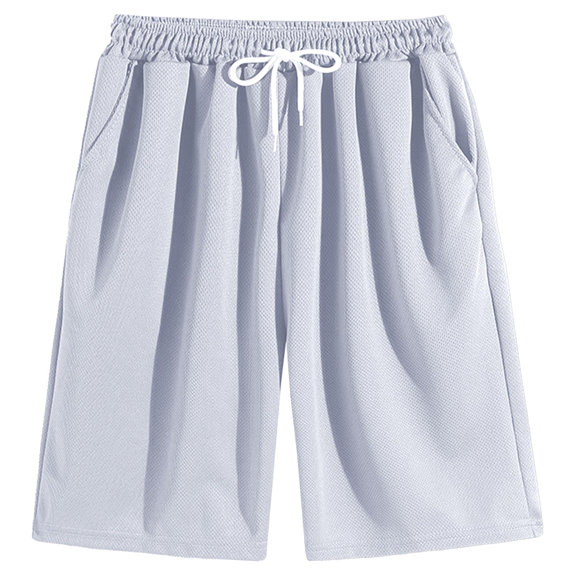 Mens Thin Stretch Sport Shorts Breathable Drawstring Gym Short Athletic Shorts with Zipper Pockets