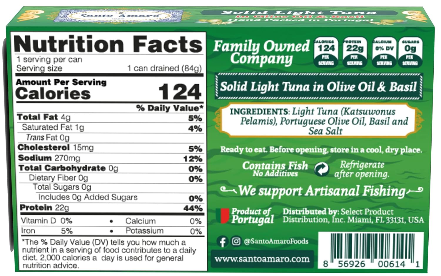 Santo Amaro Portuguese Wild Tuna Variety Pack, Hand Cut, Pole & Line Caught, 8 Flavors, Ultramar Legacy, Artisinal Tradition, Olive Oil with Basil, Turmeric Curry, Oregano, Piri Piri Pepper, Ginger, Roasted Bell Pepper, Spring Water (120g per can - Pack of 12)