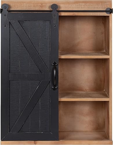 Miniatura 13 de Kate and Laurel Cates - Armario de pared rústico, 22 x 28; blanco y gris; armario de almacenamiento montado en la pared de granja