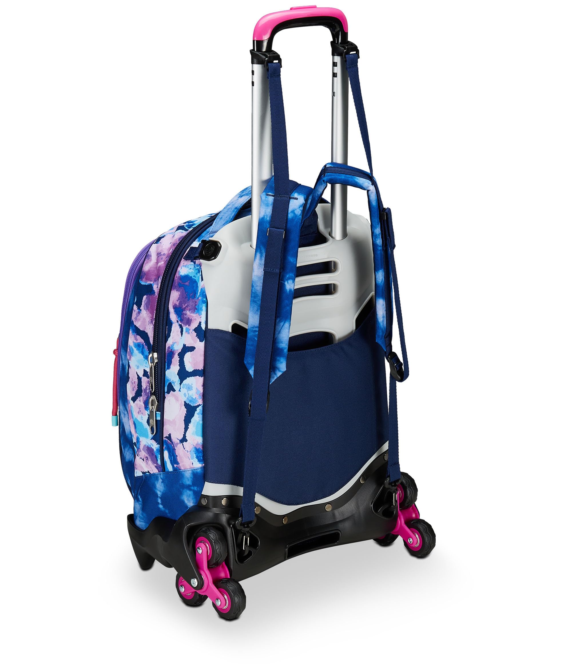 Seven Zaino Trolley Scuola Elementare Bambina 3 ruote, Zaino Sganciabile, Doppio Uso, Spallacci a Scomparsa, viola rosa