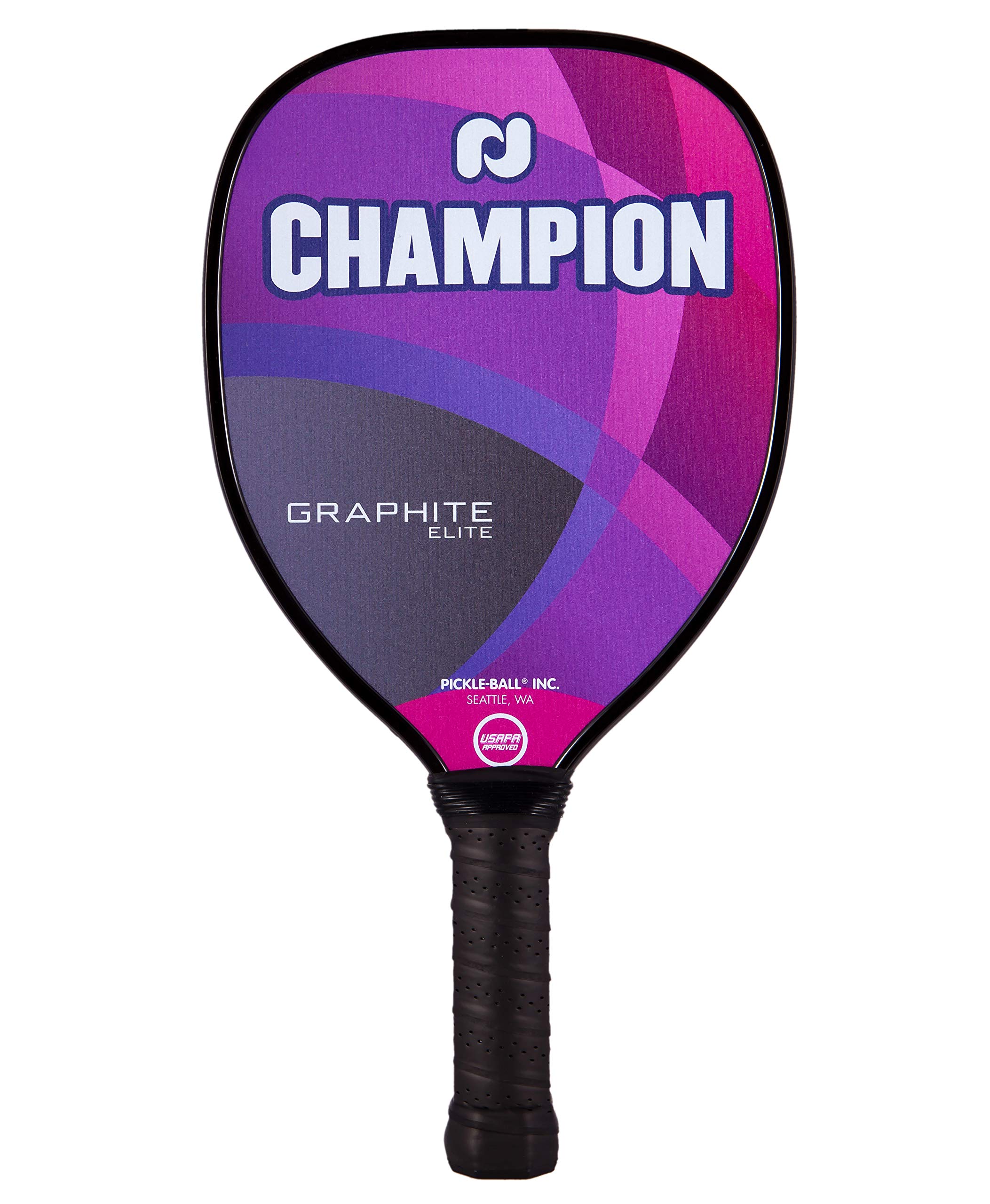 Pickleball, Inc. Champion - Racchette da pickleball in grafite X, XL, forme Elite, forte e potente nucleo a nido d'ape, superficie in grafite resistente per il controllo, Purple - Elite