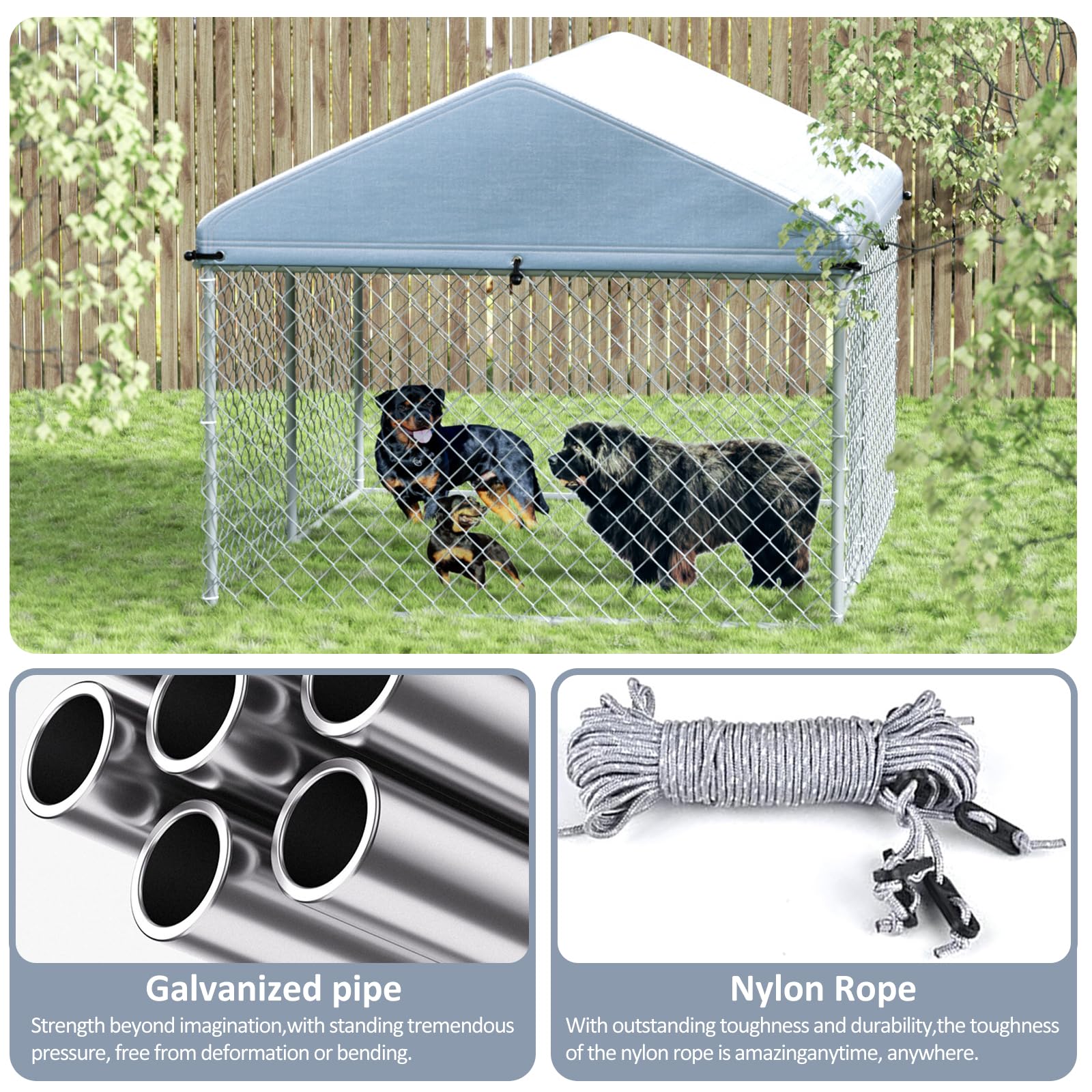 Amazon.com: Selfun Large Outdoor Dog Kennel, 7' x 5.9' x 5.1