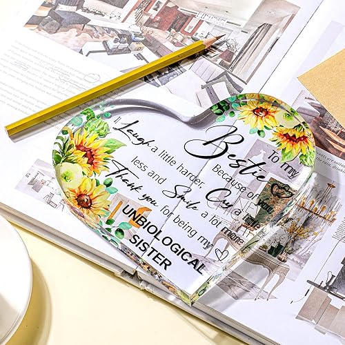 Miniatura 3 de Regalos de amigos para mujeres, placa de amistad para mujeres, mejor girasol, flor, hermana, regalo de Navidad, cumpleaños, regalo de agradecimiento