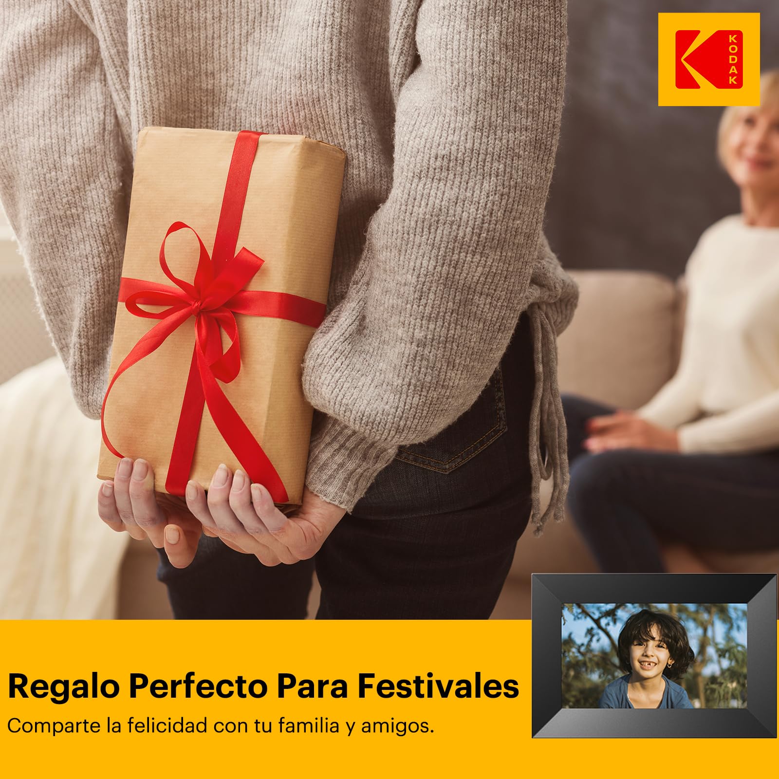 KODAK Marco de fotos digital de 7 pulgadas, WiFi, marco electrónico HD IPS, pantalla táctil, marco de fotos inteligente, nube con aplicación, memoria de 32 GB, rotación automática, compartir imágenes