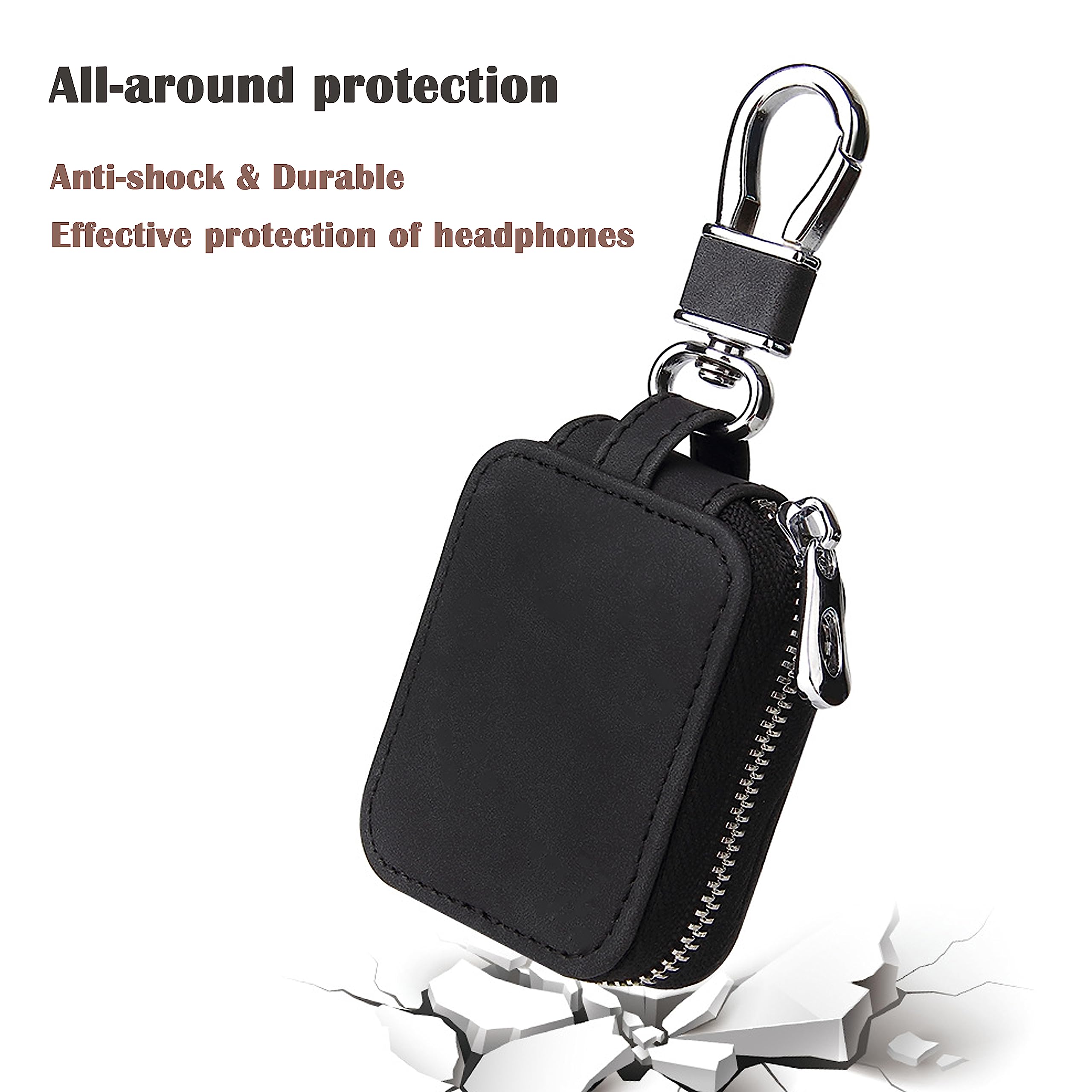 Funda de almacenamiento para auriculares compatible con Airpods 1/2/3/Pro, bolsa de transporte pequeña de piel sintética a prueba de golpes, funda universal de protección de viaje