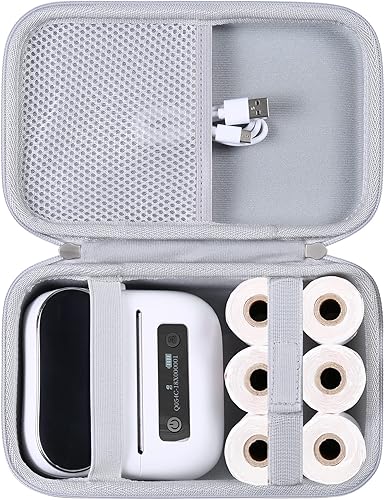khanka Estuche rígido con etiquetadora M221M220M110m110s  Etiquetadora portátil Bluetooth Bolsa de almacenamiento para etiquetas de impresora, cable