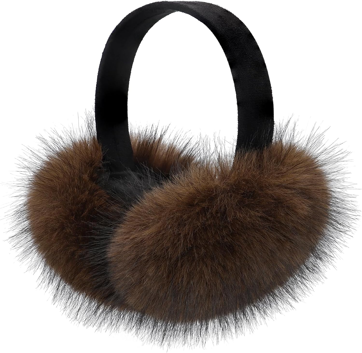 Women Winter Earmuffs Foldable Fluffy Ear Muffs Furry Faux Fur Ear Warmer Soft Fit Plush Ear Cover for Cold