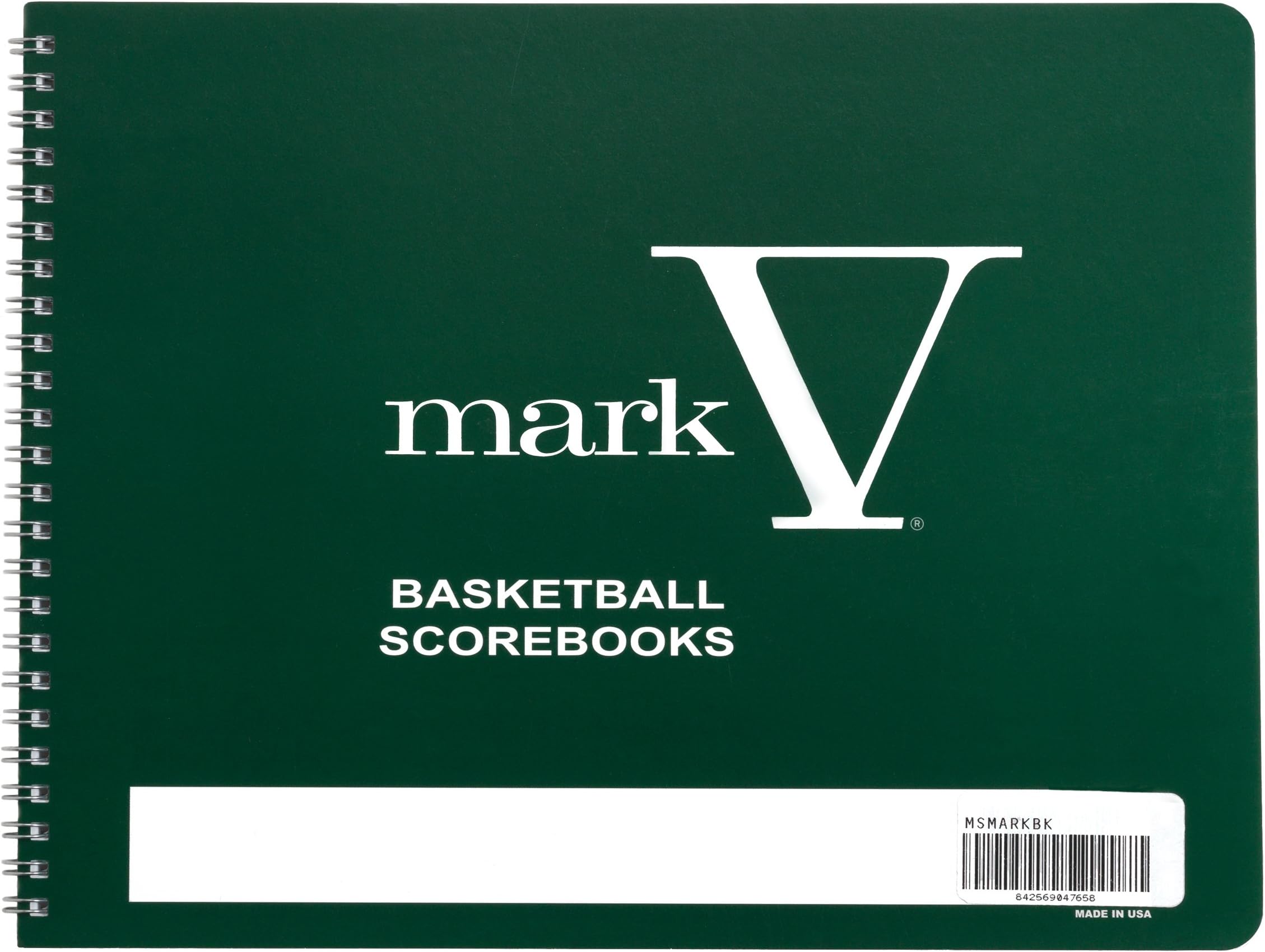 Plain Cover Mark V Basketball Scorebook, 8.5 x 11 Hardback, 30 Games, 15 Player Positions