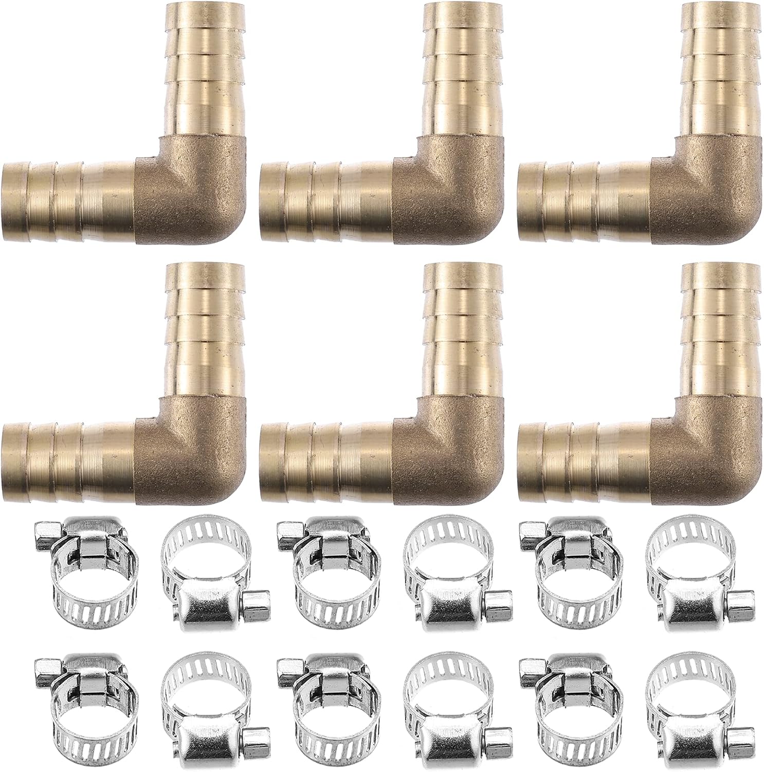 X AUTOHAUX 6 Set 14mm L Shaped Hose Barb L Barbed Tube Pipe