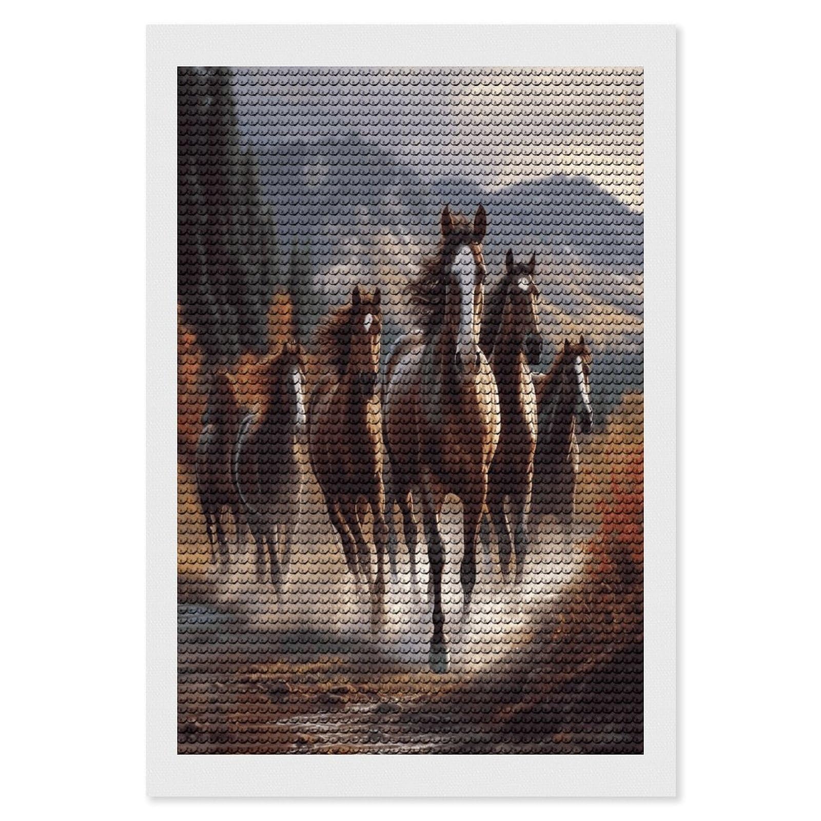 VstaDank Horses Diamond Painting Kits Exquisite DIY Full Round Drill Diamond Dots Painting for Adults Beginner Diamond Photo Paint with Diamond Picture Art Wall Decor 8"x12"