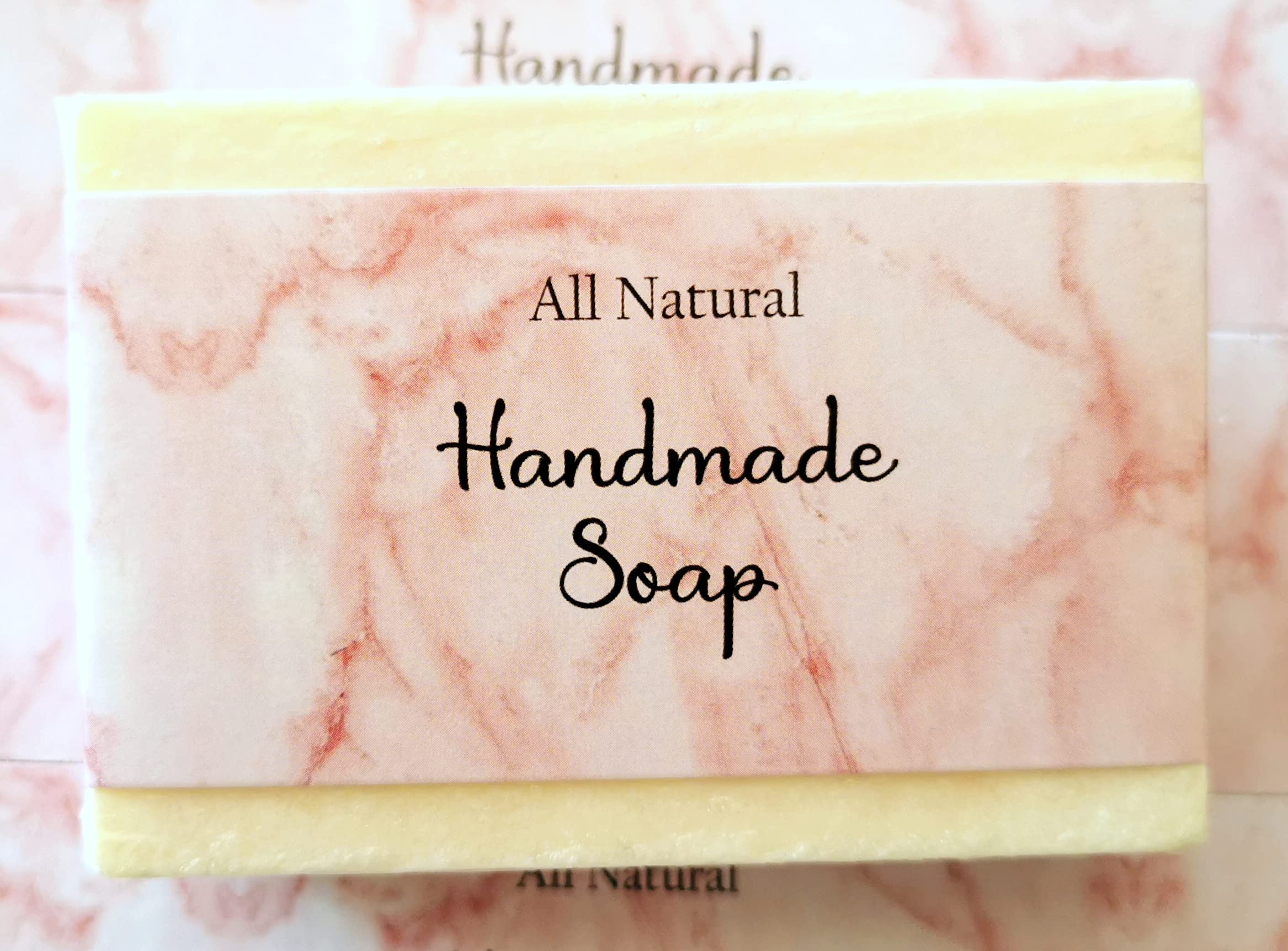 ZZYBIA Wrap Paper Tape for Homemade Soap Bar Handmade Products Horizontal Set (H2 - Pink Marble)