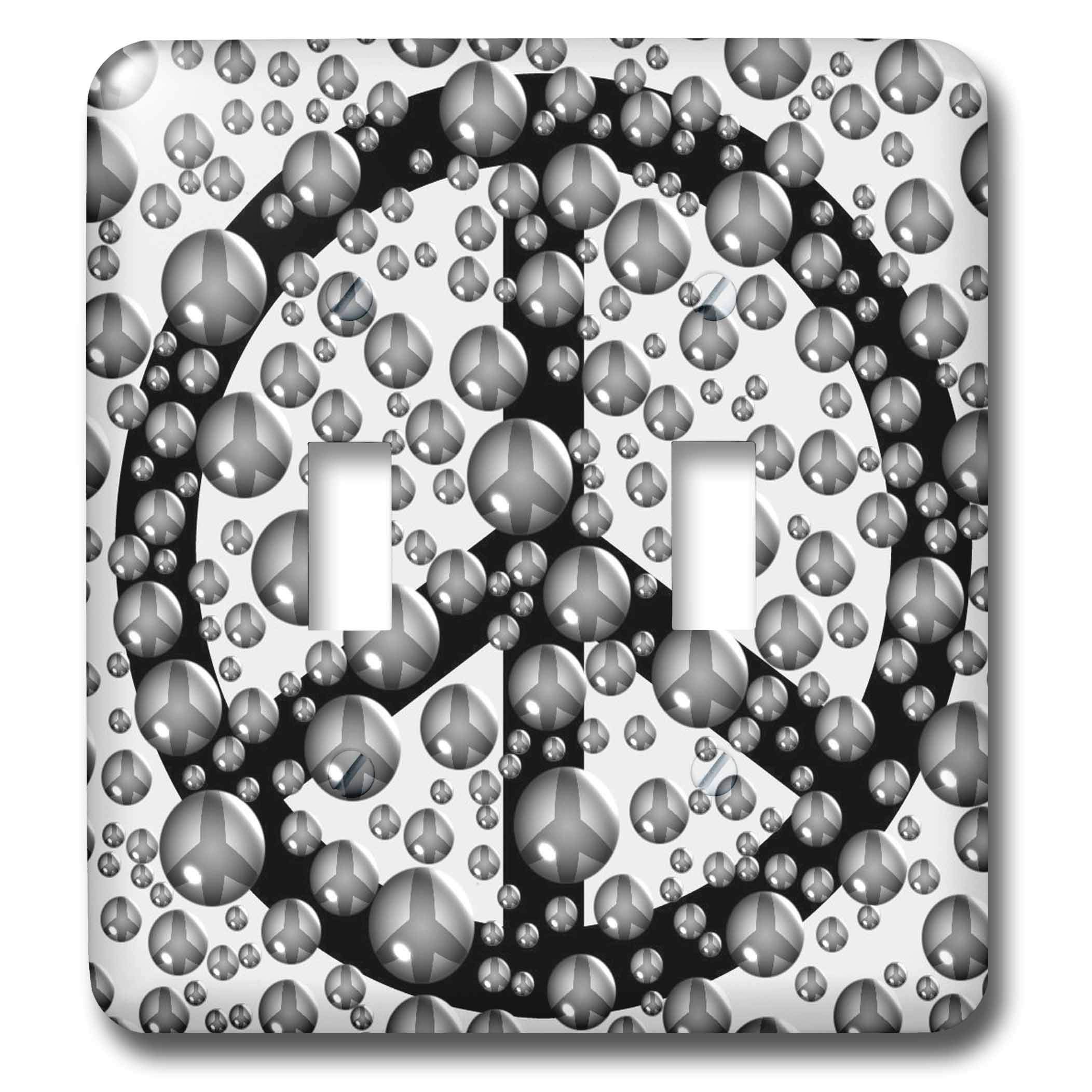 Interruptor doble artístico Peace Sign Bubbles para renovar placas de luz viejas o aburridas