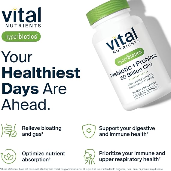 Vital Nutrients Prebiotic & Probiotic, 60 Vegan Capsules