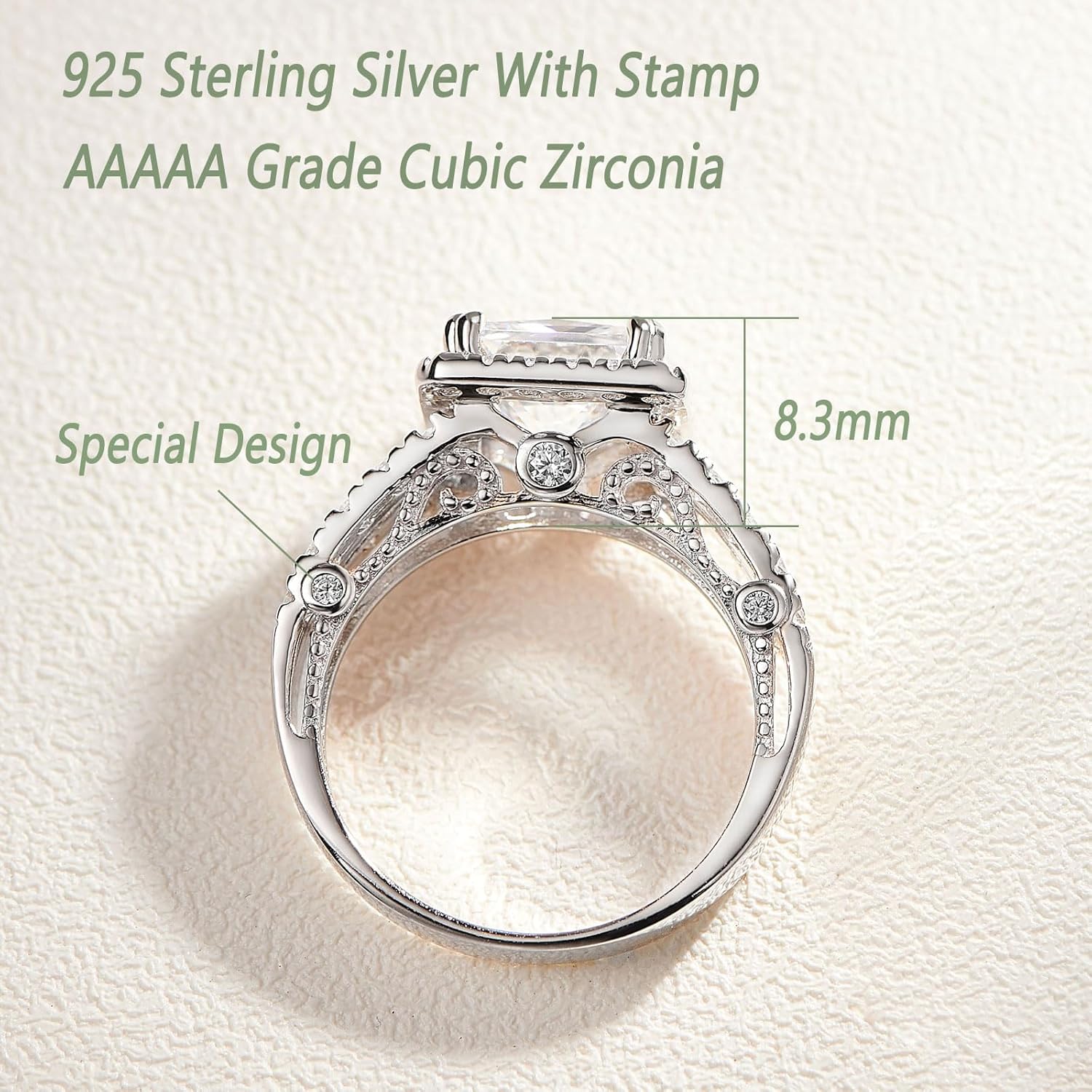 Wuziwen 925 Sterling Silver Halo Princess Cut Engagement Ring for Women AAAAA CZ Wedding Promise Rings for Her