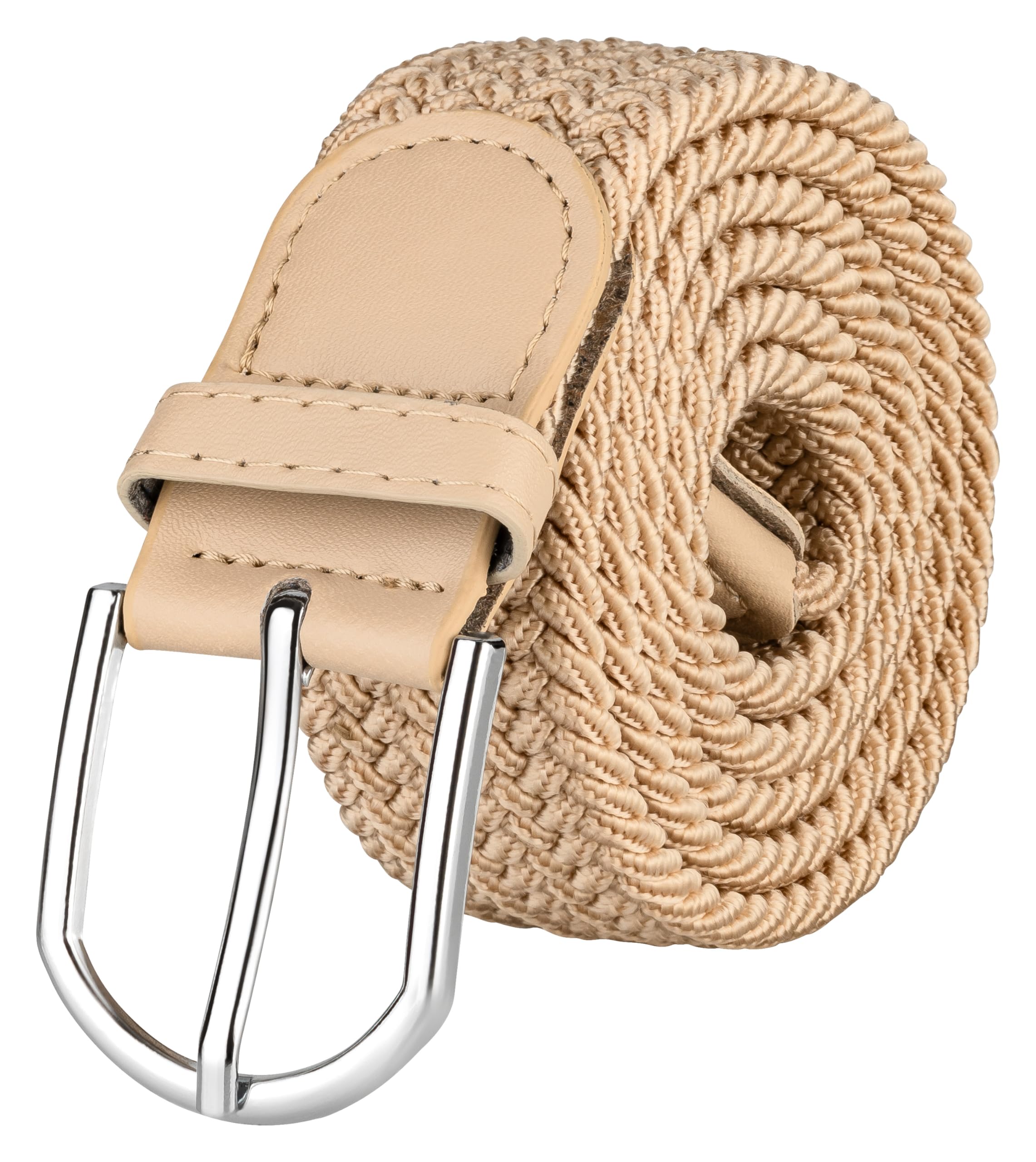 VINTAGE BASICS Unisex Stretchgürtel - 3,3cm breit - Herren und Damen Gürtel - Elastischer Stoffgürtel - Flechtgürtel
