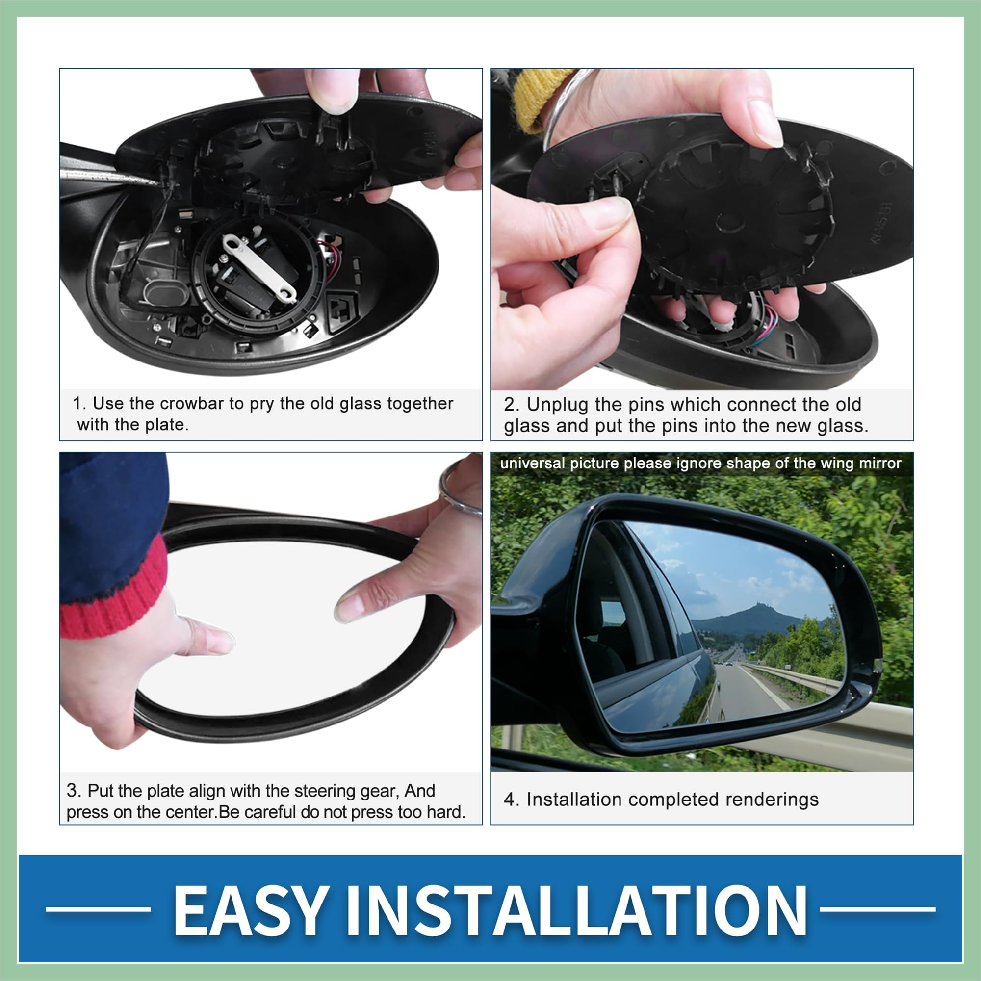Espejo Retrovisor Derecho De Repuesto N.º 30762572 Con Placa De Respaldo Para Volvo C30 C70 S40 S60 V50 2006-2009 Para Volvo V70 2007-2008 Reemplazo de Automóvil