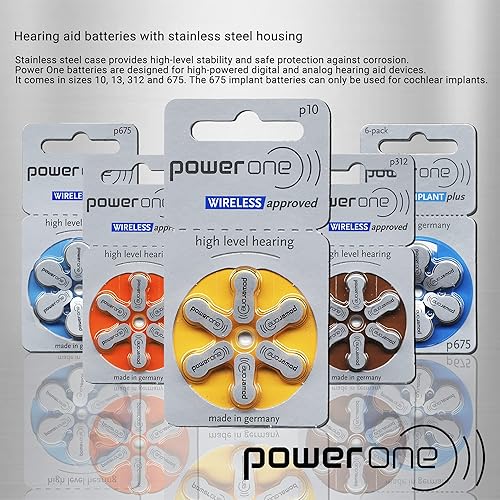 Miniatura 5 de Power One Size 312 Zinc Air Audífono Baterías Sin mercurio (42 baterías)