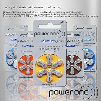 Hearing Aid Supply Shop Power One Cochlear Implant 675 Batteries! 5, 60-Packs, Total 300 Batteries