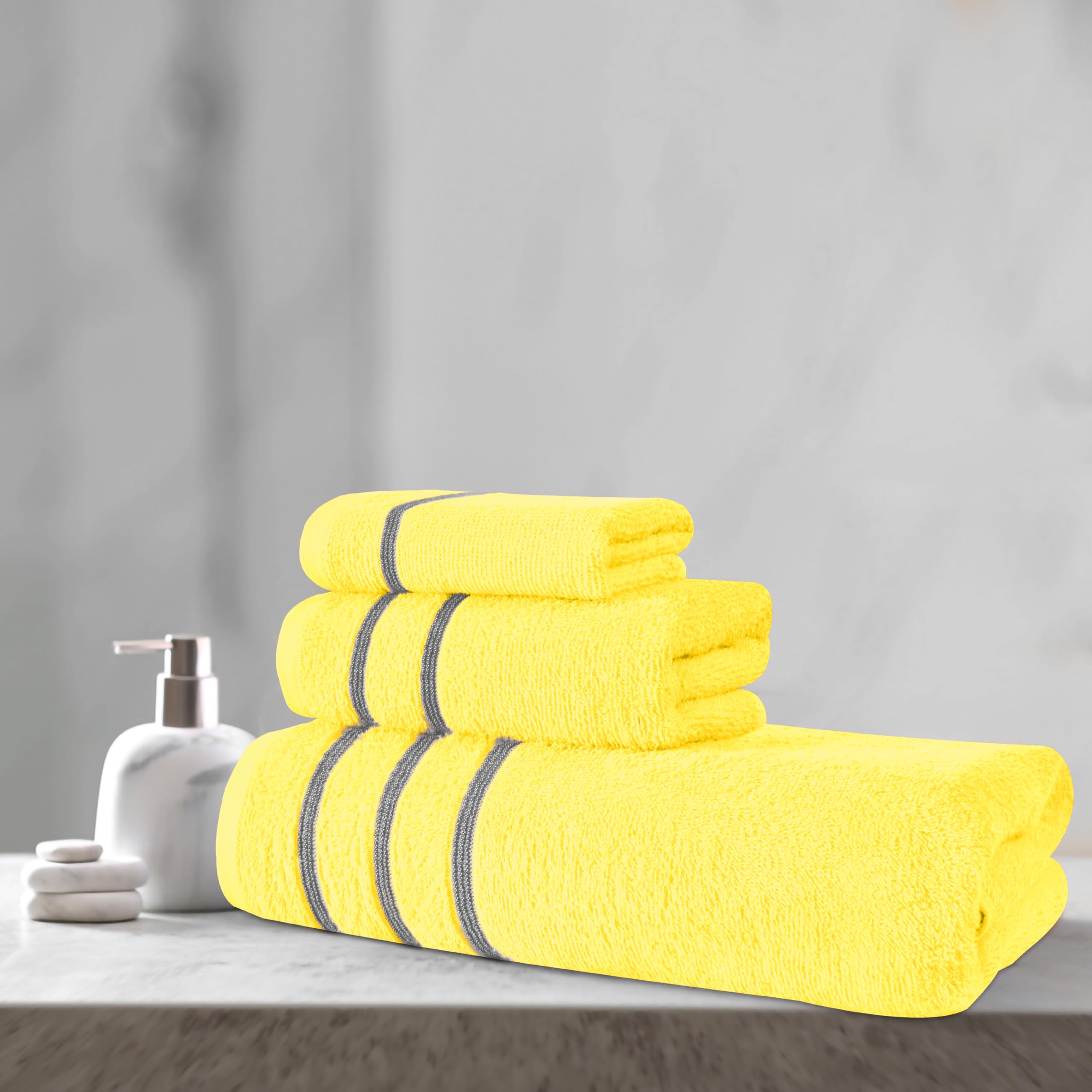 Lot De 3 Serviettes Coton MyOwn - Serviette Bain, Toilette Et Gant - Ultra Douces Et Absorbantes