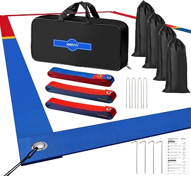 Professional Beach Volleyball Lines for Sand 26.3 X 52.6| 30 X 60, 2 inch, Better Visible, Upgraded Weather Resistance, with Metal Anchors & Sand Bags