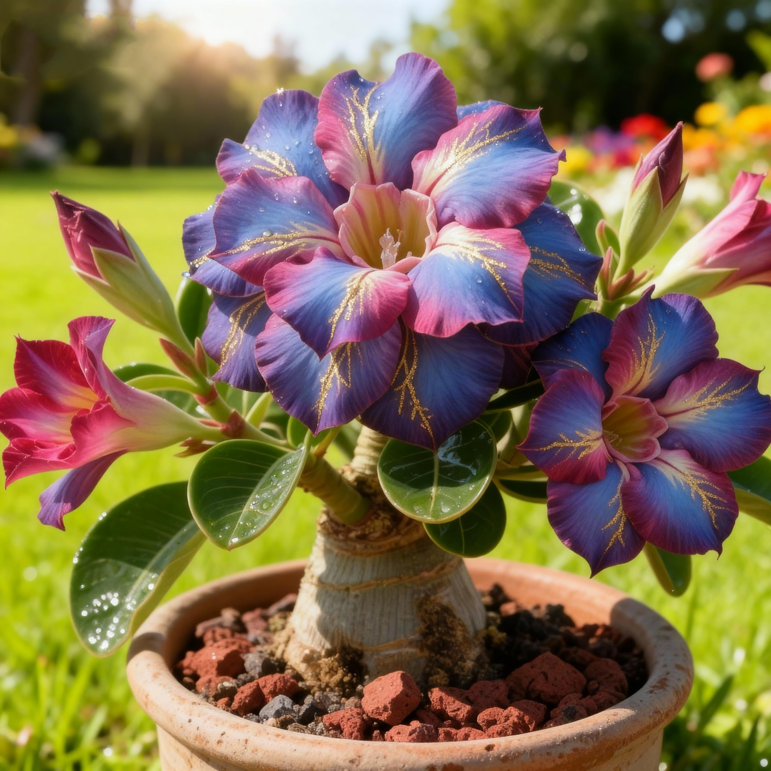 Perennial/Desert Rose Bulbs UK/Desert Rose Plant Bulbs,Adenium obesum Plant,Rare,Excellent Display/gorw well-5bulbs-C