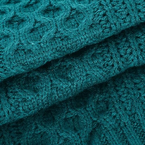 Miniatura 5 de Suéteres de cuello en V para mujer, ligeros, de punto grueso, color liso, de gran tamaño, sueltos, para otoño e invierno