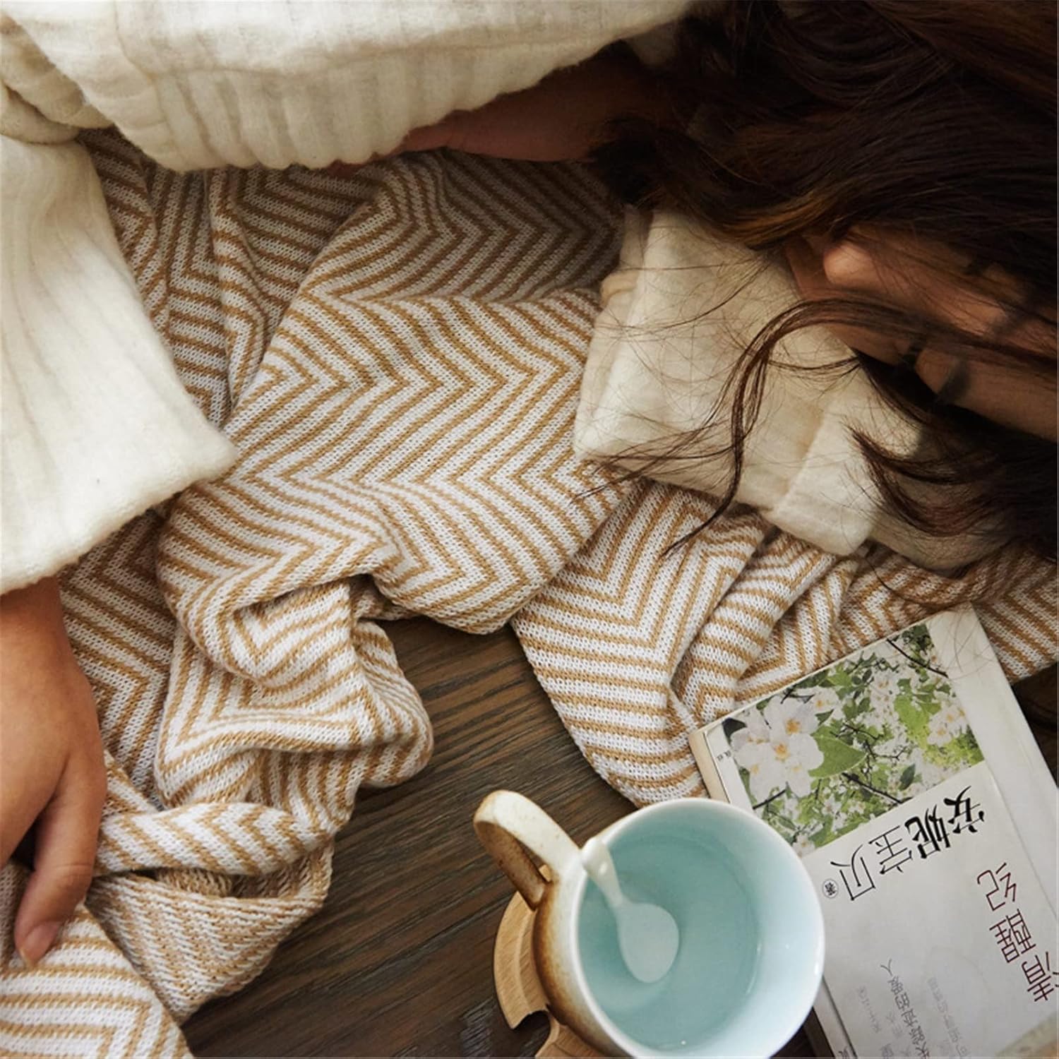 毛布 ブランケット 北欧 コンフォートブランケットウォーム、ウルトラソフト 室内ソファ毛布 (色 : Khaki, Size : 1