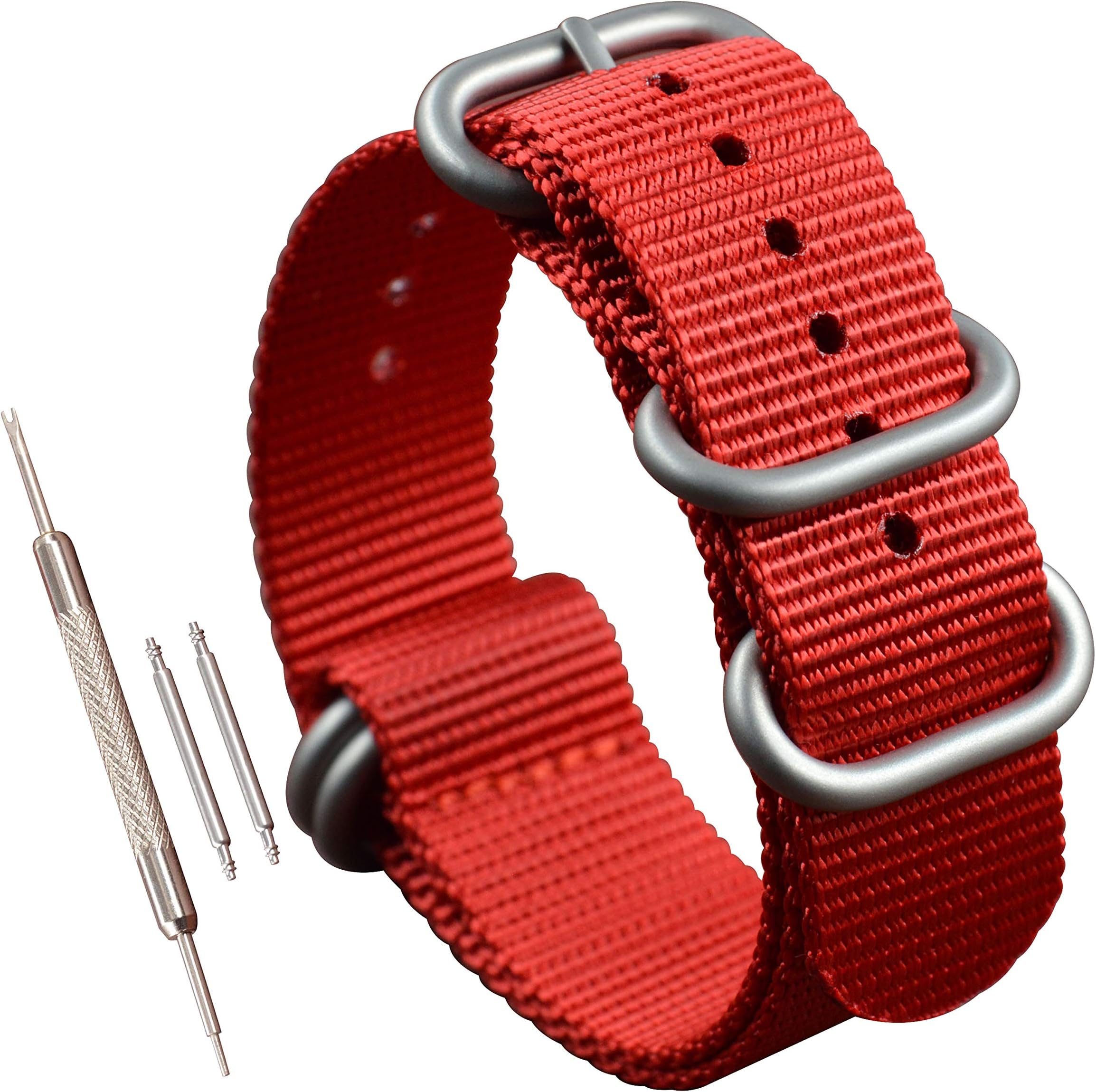 MZBUTIQ Men's Nylon Watch Band Strap Replacement(18 19 20 21 22 23 24 25 26 28mm)