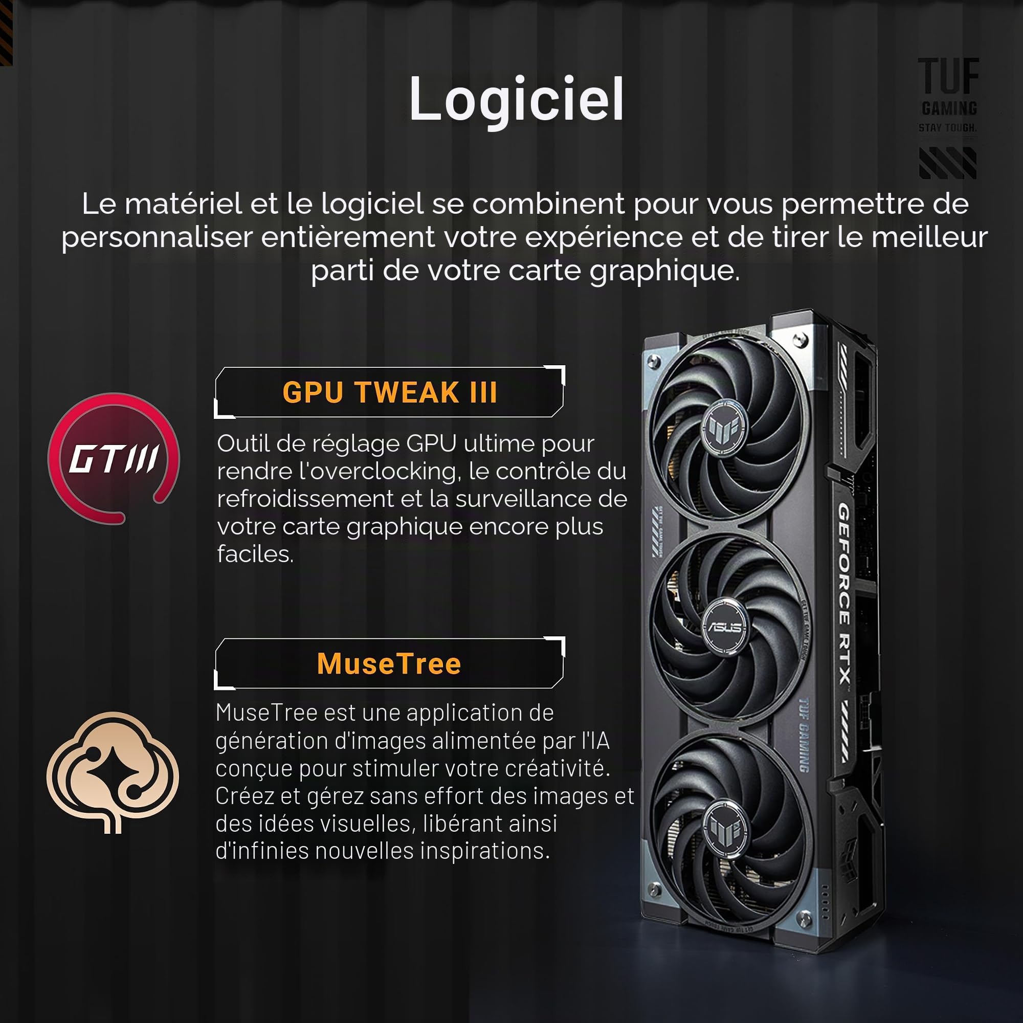 ASUS TUF Gaming GeForce RTX 5070 Ti 16 Go GDDR7 OC Edition Carte graphique de jeu (PCIe 5.0, HDMI/DP 2.1, fente 3.125, composants de qualité militaire, revêtement PCB protecteur, ventilateurs