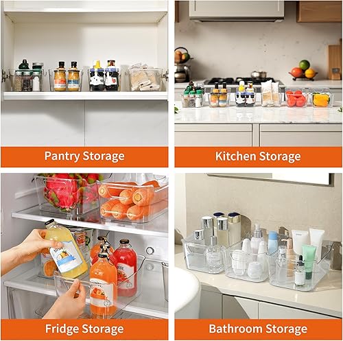 Miniatura 2 de Attelite Paquete de 12 cubos de almacenamiento de plástico transparente, organizadores y almacenamiento de despensa multiusos, contenedores