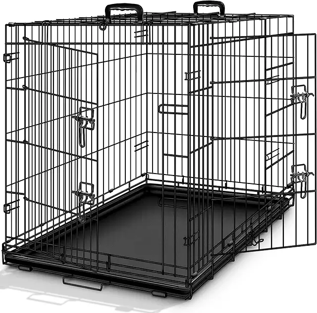Grande cage pour chien TRESKO XXL pliable - 122x74,5x80,5 cm, 2 portes, transportable