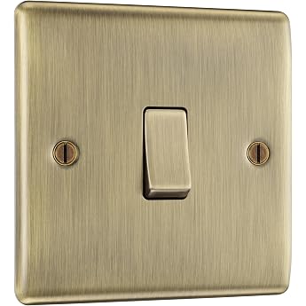 BG Electrical 1-Gang 2-Way Metal Antique Brass Light Switch