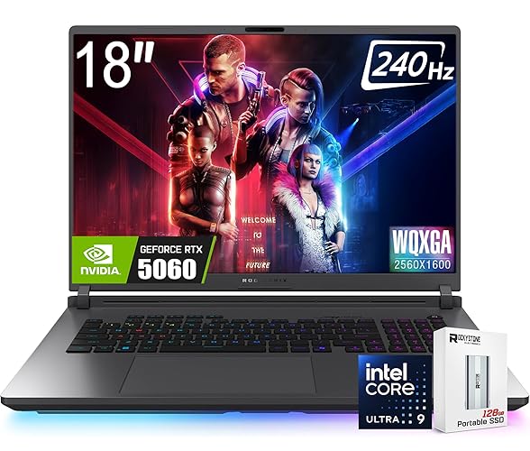 ASUS ROG Strix 18 (2025) Gaming Laptop, 18β ROG Nebula HDR 16:10 2.5K 240Hz/3ms, NVIDIA GeForce RTX 5060, Intel Core Ultra 9 275HX, 32GB DDR5, 1TB PCIe SSD, Wi-Fi 7, Win 11 Home,W/128GB PSD - 18β2.5K 240Hz | RTX 5060