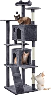 Yaheetech Cat Tree, Large Climbing Tree, 80 Inch High Scratching Tree | FSC certified chipboard | multi-level scratching post for large cats | with tipper guard | with 3 platforms and scratching