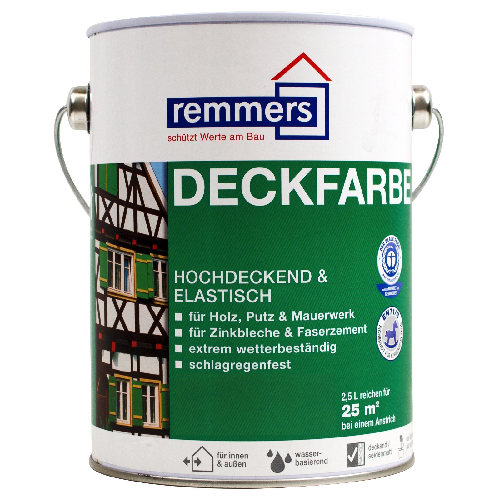 Remmers Finishing Paint anthracite grey (RAL 7016), 2,5 litres, water-based finishing paint for interior and exterior use, weather protection paint for wood, zinc, mineral and many other substrates