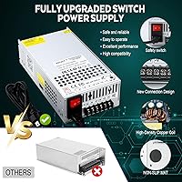 Vista 2 de Vayalt DC 12V 83.3A 1000W Fuente de Alimentación Conmutada, Convertidor 110V/220V CA a CC, Conmutación Regulada Universal, Fuente de Alimentación