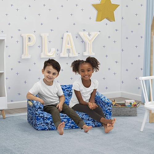 Miniatura 2 de Delta Children Cozee - Sofá abatible sofá convertible 2 en 1 para niños camuflaje azul