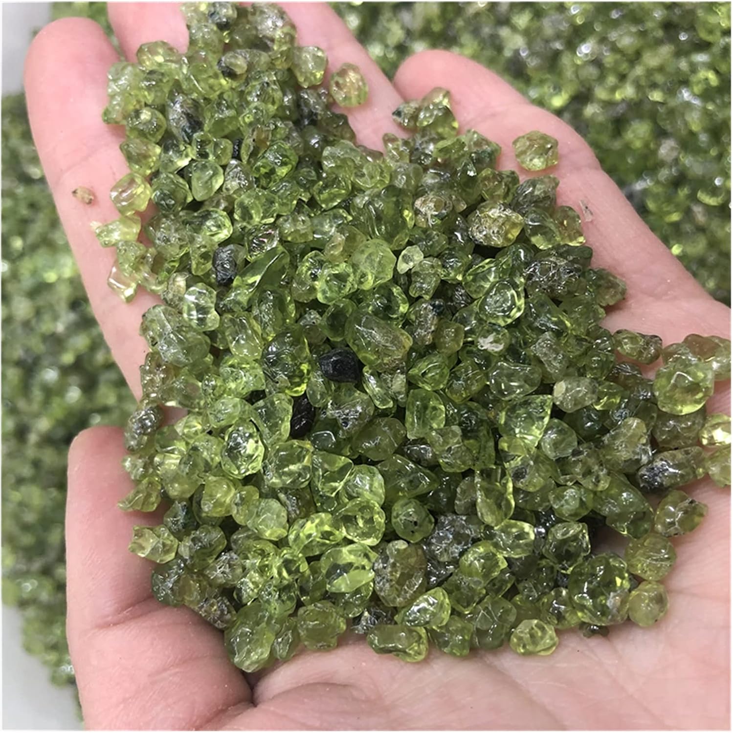 FIDEMM Natural Crystal Rough Natural Peridot Crystal Olivine Green Rough Raw Fell Gemstone Mineral Sample Rock Quartz August Birthstone (Size : 1000g)
