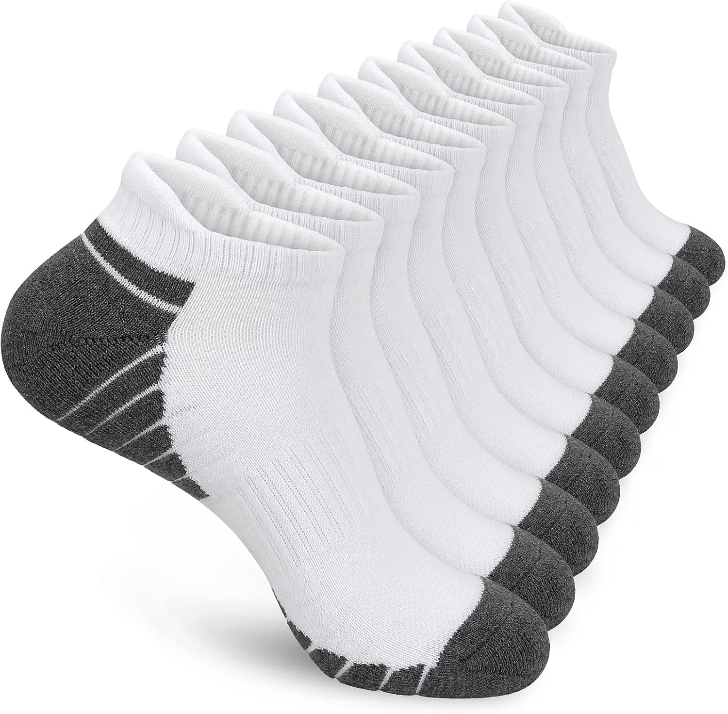 Calzini Sportivi Uomo – 5 Paia Misto (bianco, Nero, Blu) In Cotone Traspirante, Anti-vesciche, Imbottiti, Taglia 40-44