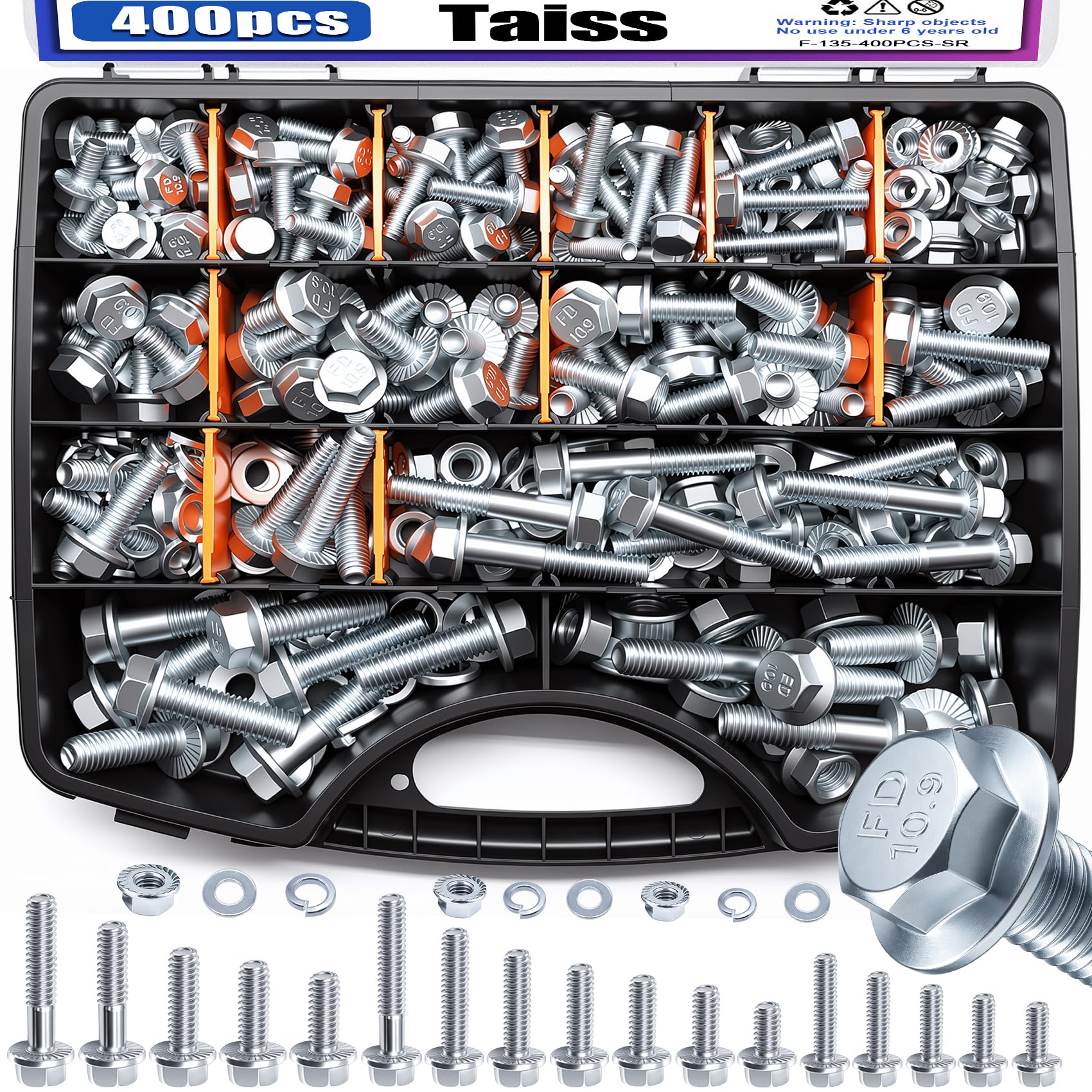 Taiss 760PCS 304 Stainless Steel Hex Bolts Kit,1/4-20 5/16-18 3/8-16 1/2-13 — Amazon image 7