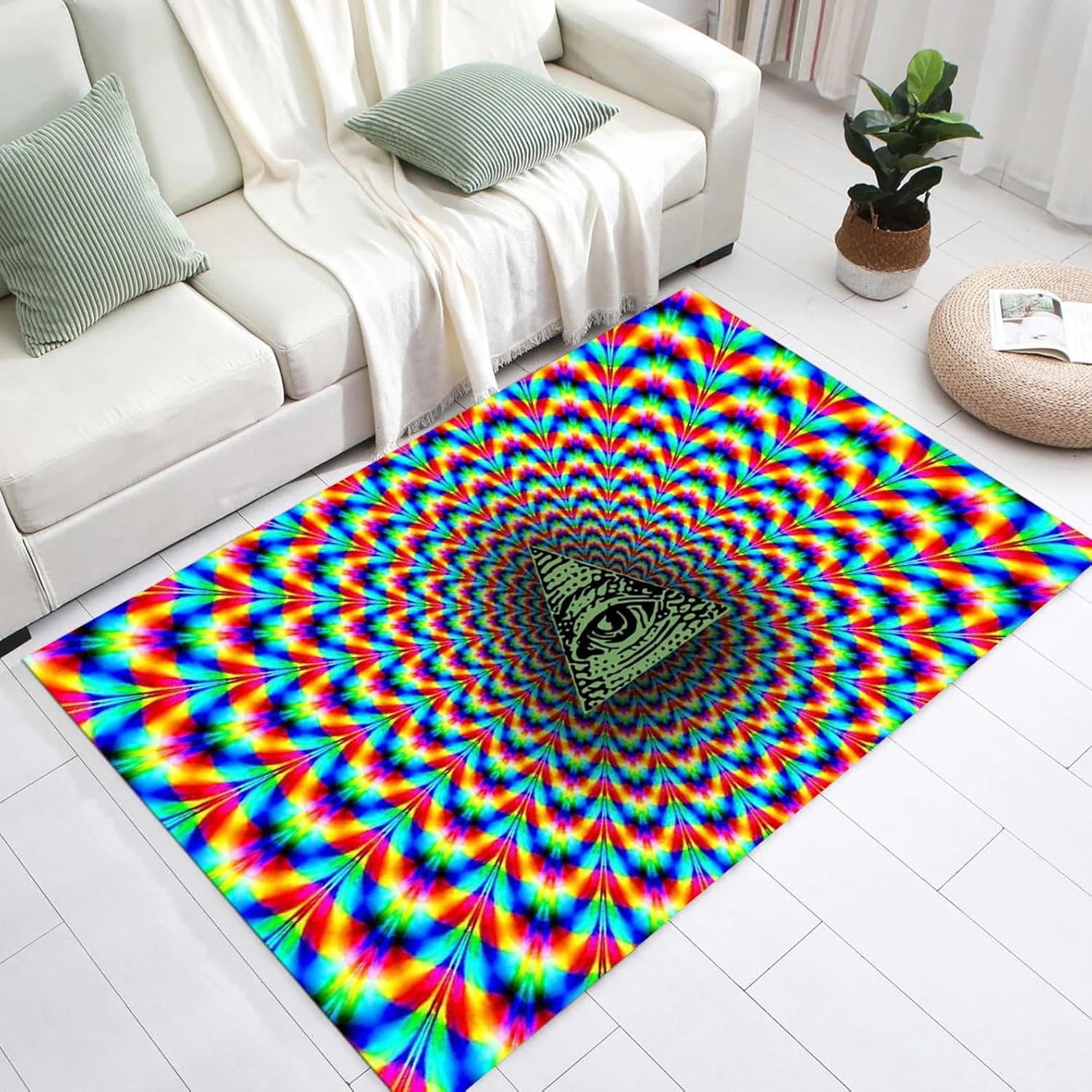 Optical Illusion Rug, Vortex Rug, Illuminati Rug, Horus Eye