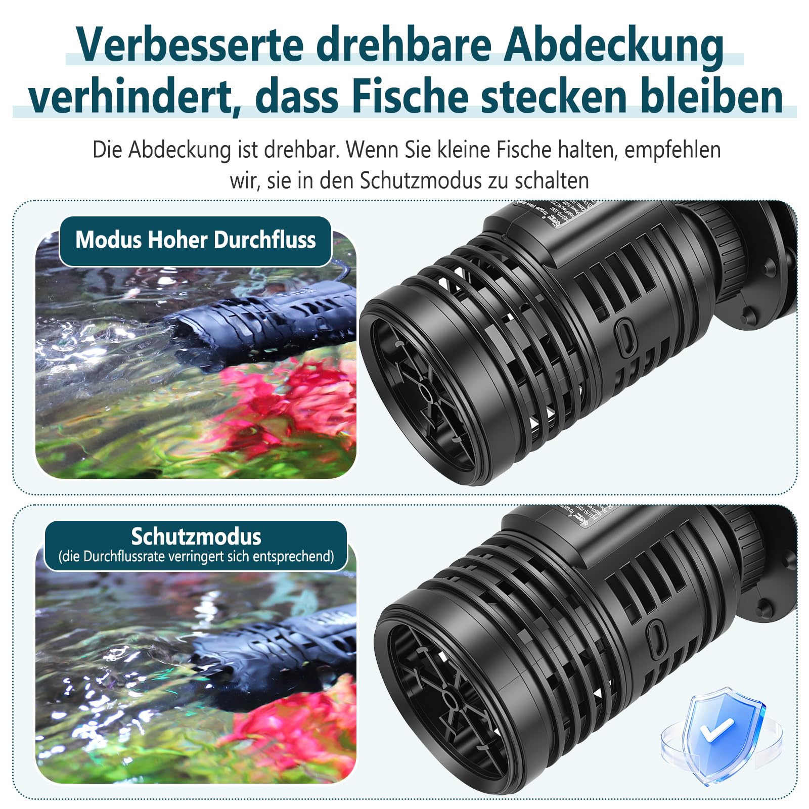 hygger 8W Aquarium Strömungspumpe Wavemaker 5000L/H