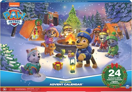 PAW Patrol 2023 Advent Calendar with 24 Surprise Toys - Figures, Accessories and Kids Toys for Ages 3 and up