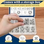 130 Pcs Metric Hex Nuts Assortment Kit,M3 M4 M5 M6 M8 M10 M12 Assorted Hardware Nuts Sets,304 Stainless Steel Standard Nut for Bolt